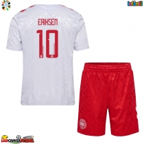 Camisa de Futebol Dinamarca Christian Eriksen #10 Equipamento Secundário Infantil Europeu 2024 Manga Curta (+ Calças curtas)